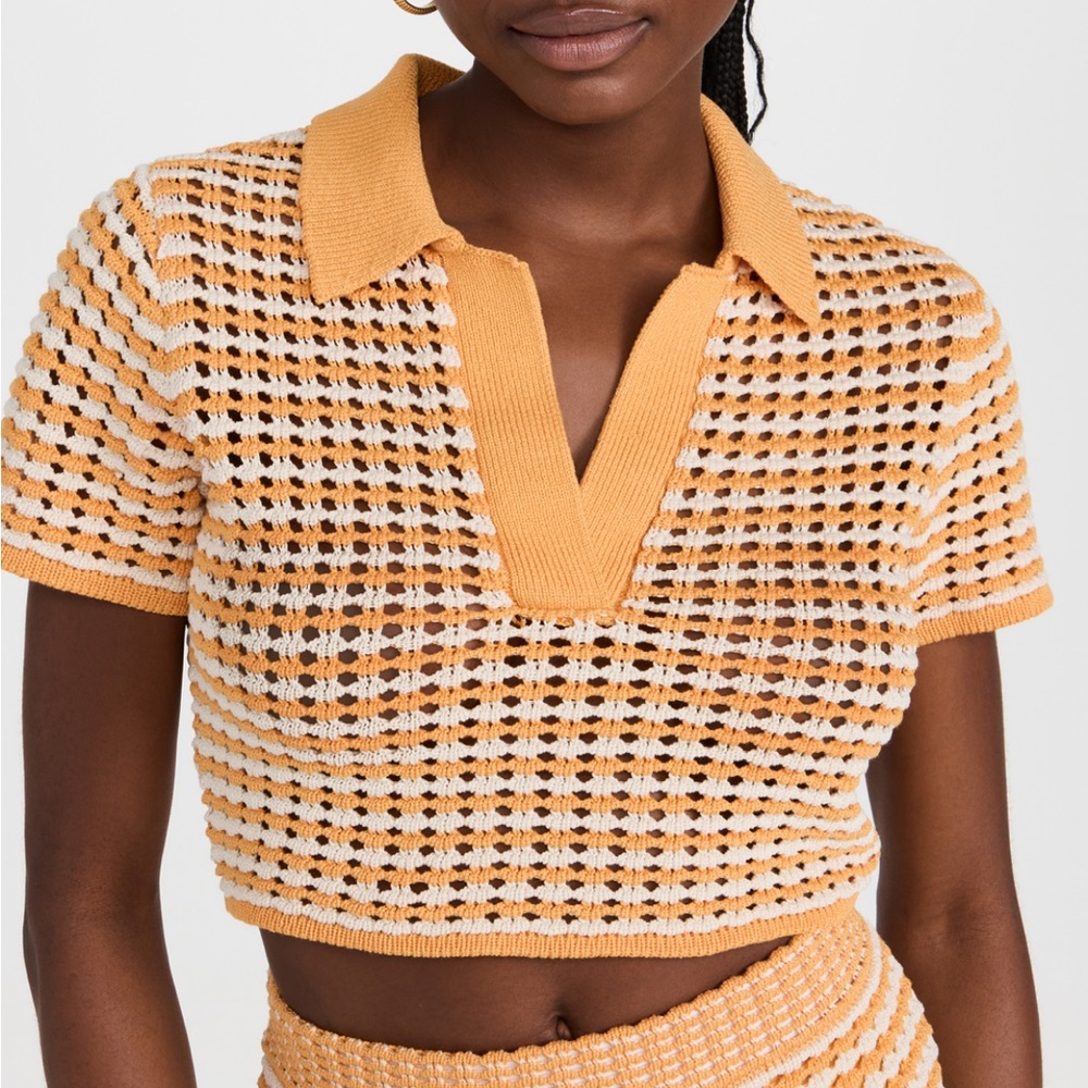 Derek Lam 10 Crosby Merlin Short Sleeve Polo Sweater NWT